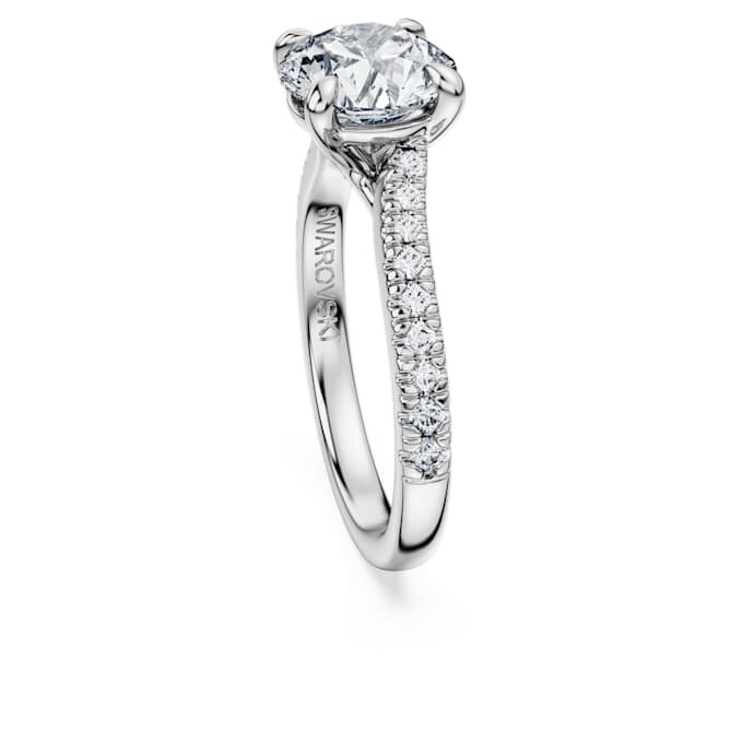 Eternity-Solitärring mit im Labor gezüchteten Diamanten, 2.25 Ct insgesamt, runde Form, 14K Weissgold Eternity-Solitärring mit im Labor gezüchteten Diamanten, 2.25 Ct insgesamt, runde Form, 14K Weissgold