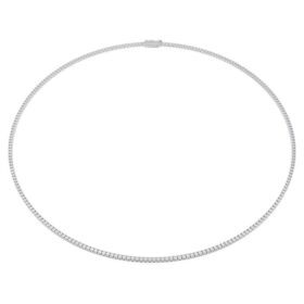Eternity-Tennis-Halskette mit im Labor gezüchteten Diamanten, 3 Ct insgesamt, runde Form, 14K Weissgold Eternity-Tennis-Halskette mit im Labor gezüchteten Diamanten, 3 Ct insgesamt, runde Form, 14K Weissgold