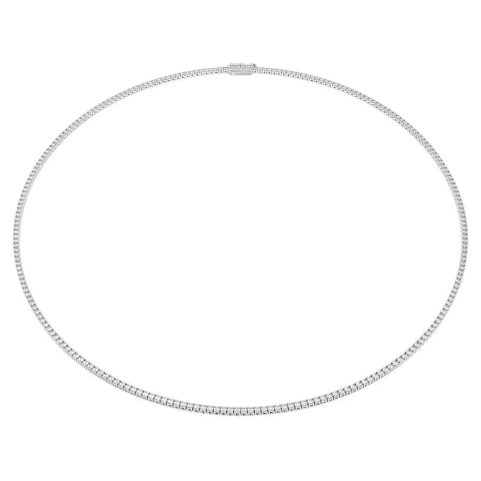 Eternity-Tennis-Halskette mit im Labor gezüchteten Diamanten, 3 Ct insgesamt, runde Form, 14K Weissgold Eternity-Tennis-Halskette mit im Labor gezüchteten Diamanten, 3 Ct insgesamt, runde Form, 14K Weissgold
