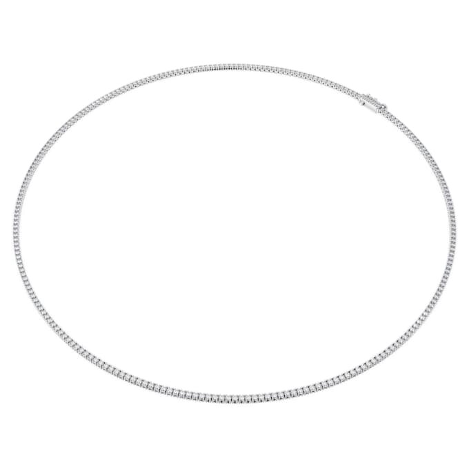 Eternity-Tennis-Halskette mit im Labor gezüchteten Diamanten, 3 Ct insgesamt, runde Form, 14K Weissgold Eternity-Tennis-Halskette mit im Labor gezüchteten Diamanten, 3 Ct insgesamt, runde Form, 14K Weissgold
