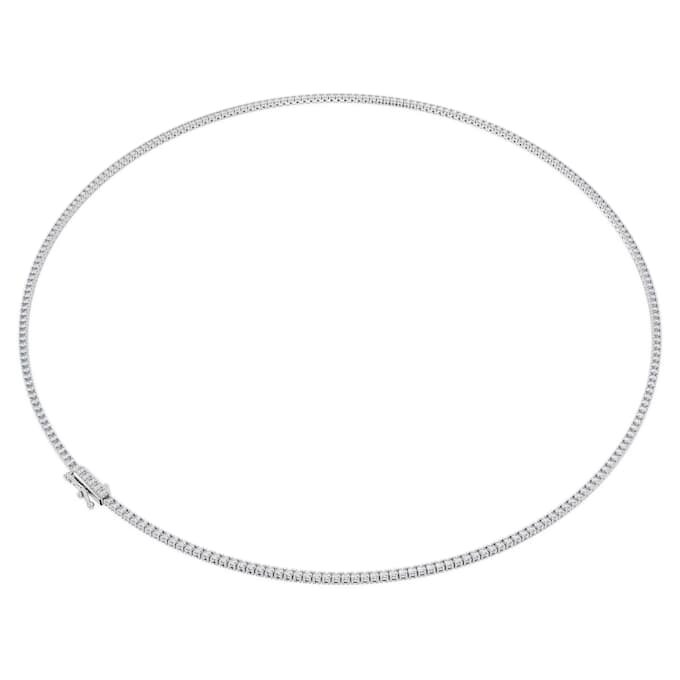 Eternity-Tennis-Halskette mit im Labor gezüchteten Diamanten, 3 Ct insgesamt, runde Form, 14K Weissgold Eternity-Tennis-Halskette mit im Labor gezüchteten Diamanten, 3 Ct insgesamt, runde Form, 14K Weissgold
