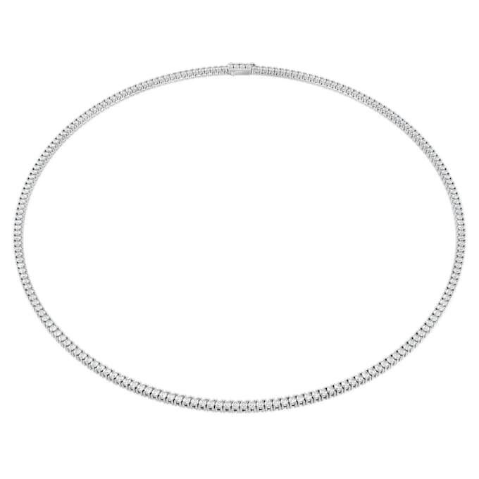 Eternity-Tennis-Halskette mit im Labor gezüchteten Diamanten, 7 Karat insgesamt, runde Form, 14K Weissgold Eternity-Tennis-Halskette mit im Labor gezüchteten Diamanten, 7 Karat insgesamt, runde Form, 14K Weissgold