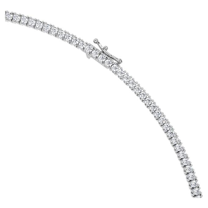 Eternity-Tennis-Halskette mit im Labor gezüchteten Diamanten, 7 Karat insgesamt, runde Form, 14K Weissgold Eternity-Tennis-Halskette mit im Labor gezüchteten Diamanten, 7 Karat insgesamt, runde Form, 14K Weissgold