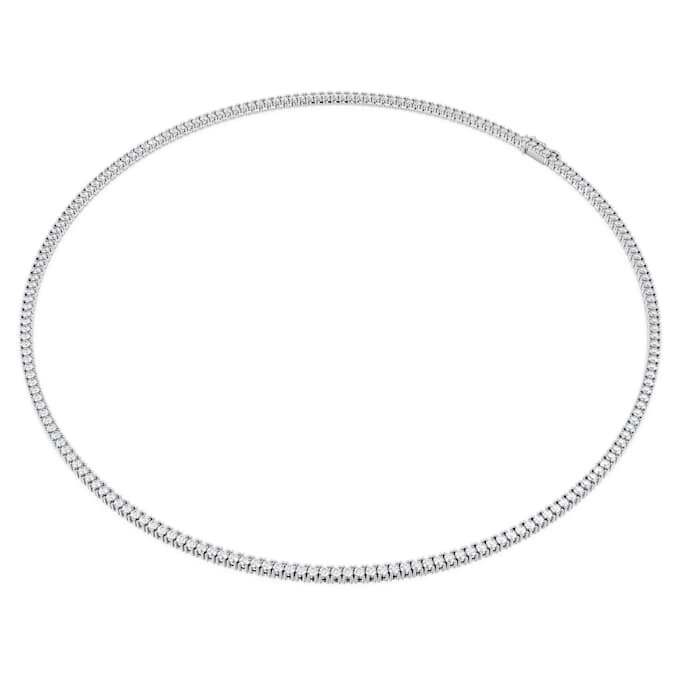 Eternity-Tennis-Halskette mit im Labor gezüchteten Diamanten, 7 Karat insgesamt, runde Form, 14K Weissgold Eternity-Tennis-Halskette mit im Labor gezüchteten Diamanten, 7 Karat insgesamt, runde Form, 14K Weissgold