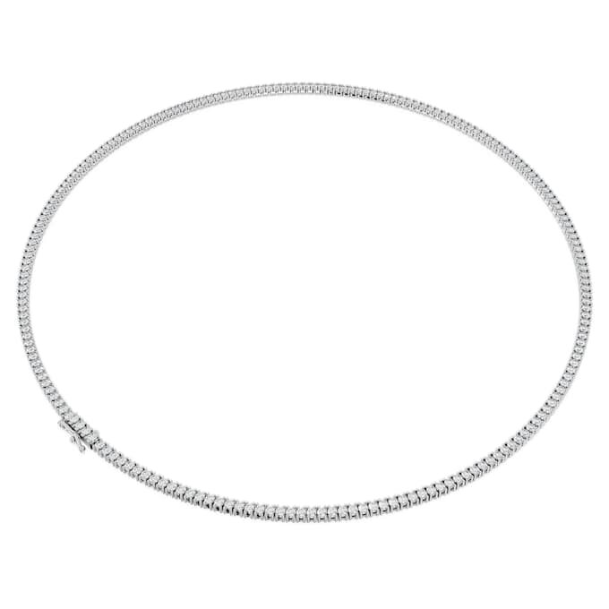 Eternity-Tennis-Halskette mit im Labor gezüchteten Diamanten, 7 Karat insgesamt, runde Form, 14K Weissgold Eternity-Tennis-Halskette mit im Labor gezüchteten Diamanten, 7 Karat insgesamt, runde Form, 14K Weissgold