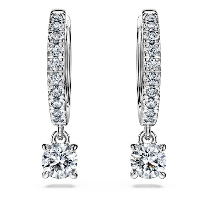 Eternity-Tropf-Ohrringe mit im Labor gezüchteten Diamanten, 0.7 Ct insgesamt, runde Form, 14K Weissgold Eternity-Tropf-Ohrringe mit im Labor gezüchteten Diamanten, 0.7 Ct insgesamt, runde Form, 14K Weissgold
