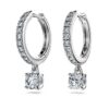 Eternity-Tropf-Ohrringe mit im Labor gezüchteten Diamanten, 0.7 Ct insgesamt, runde Form, 14K Weissgold Eternity-Tropf-Ohrringe mit im Labor gezüchteten Diamanten, 0.7 Ct insgesamt, runde Form, 14K Weissgold