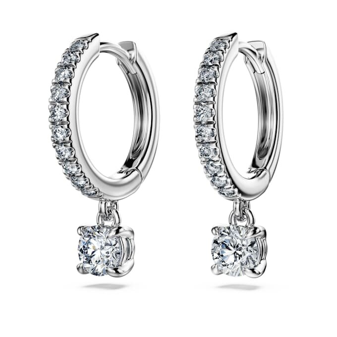 Eternity-Tropf-Ohrringe mit im Labor gezüchteten Diamanten, 0.7 Ct insgesamt, runde Form, 14K Weissgold Eternity-Tropf-Ohrringe mit im Labor gezüchteten Diamanten, 0.7 Ct insgesamt, runde Form, 14K Weissgold