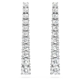 Eternity-Tropf-Ohrringe mit im Labor gezüchteten Diamanten, 1.3 Ct insgesamt, runde Form, 14K Weissgold