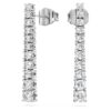Eternity-Tropf-Ohrringe mit im Labor gezüchteten Diamanten, 1.3 Ct insgesamt, runde Form, 14K Weissgold Eternity-Tropf-Ohrringe mit im Labor gezüchteten Diamanten, 1.3 Ct insgesamt, runde Form, 14K Weissgold