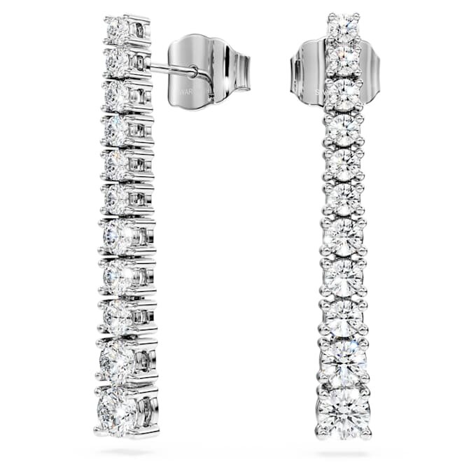 Eternity-Tropf-Ohrringe mit im Labor gezüchteten Diamanten, 1.3 Ct insgesamt, runde Form, 14K Weissgold Eternity-Tropf-Ohrringe mit im Labor gezüchteten Diamanten, 1.3 Ct insgesamt, runde Form, 14K Weissgold