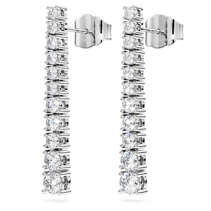 Eternity-Tropf-Ohrringe mit im Labor gezüchteten Diamanten, 1.3 Ct insgesamt, runde Form, 14K Weissgold Eternity-Tropf-Ohrringe mit im Labor gezüchteten Diamanten, 1.3 Ct insgesamt, runde Form, 14K Weissgold