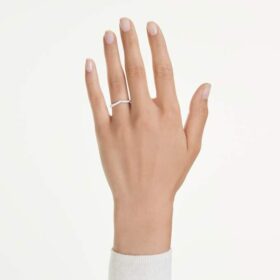 Eternity V-Band-Ring mit im Labor gezüchteten Diamanten, 0.25 Ct Tw, runde Form, 14K Weissgold Eternity V-Band-Ring mit im Labor gezüchteten Diamanten, 0.25 Ct Tw, runde Form, 14K Weissgold