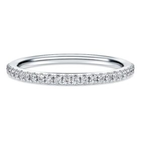 Ewigkeitsring mit im Labor gezüchteten Diamanten, 0.2 Ct Tw, runde Form, 14K Weissgold Ewigkeitsring mit im Labor gezüchteten Diamanten, 0.2 Ct Tw, runde Form, 14K Weissgold
