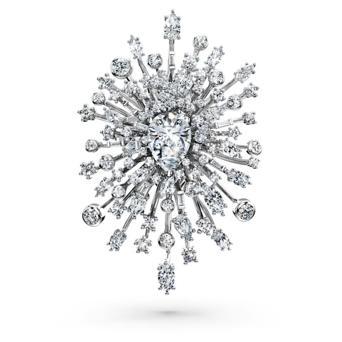 Galaxy-Brosche mit im Labor gezüchteten Diamanten, 15.71 Ct Tw, verschiedene Formen, 18K Weissgold Galaxy-Brosche mit im Labor gezüchteten Diamanten, 15.71 Ct Tw, verschiedene Formen, 18K Weissgold
