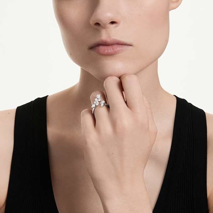 Galaxy-Bypass-Ring mit im Labor gezüchteten Diamanten, 1.25 Ct Tw, gemischte Formen, 14K Weissgold Galaxy-Bypass-Ring mit im Labor gezüchteten Diamanten, 1.25 Ct Tw, gemischte Formen, 14K Weissgold