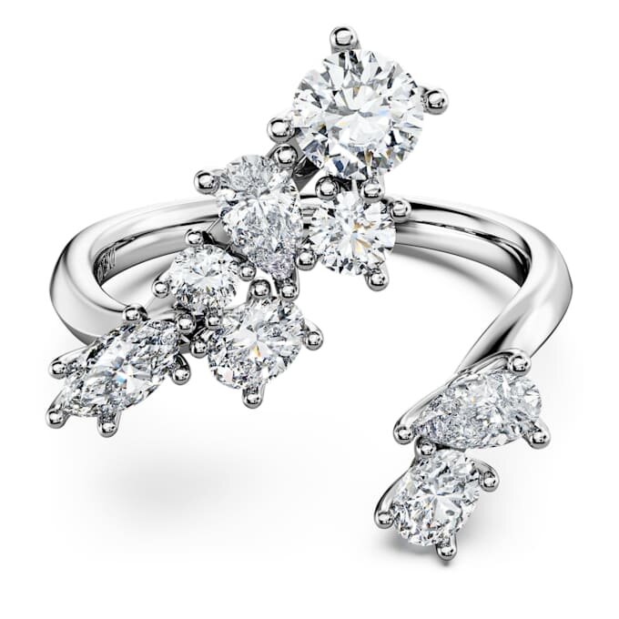 Galaxy-Bypass-Ring mit im Labor gezüchteten Diamanten, 1.25 Ct Tw, gemischte Formen, 14K Weissgold Galaxy-Bypass-Ring mit im Labor gezüchteten Diamanten, 1.25 Ct Tw, gemischte Formen, 14K Weissgold