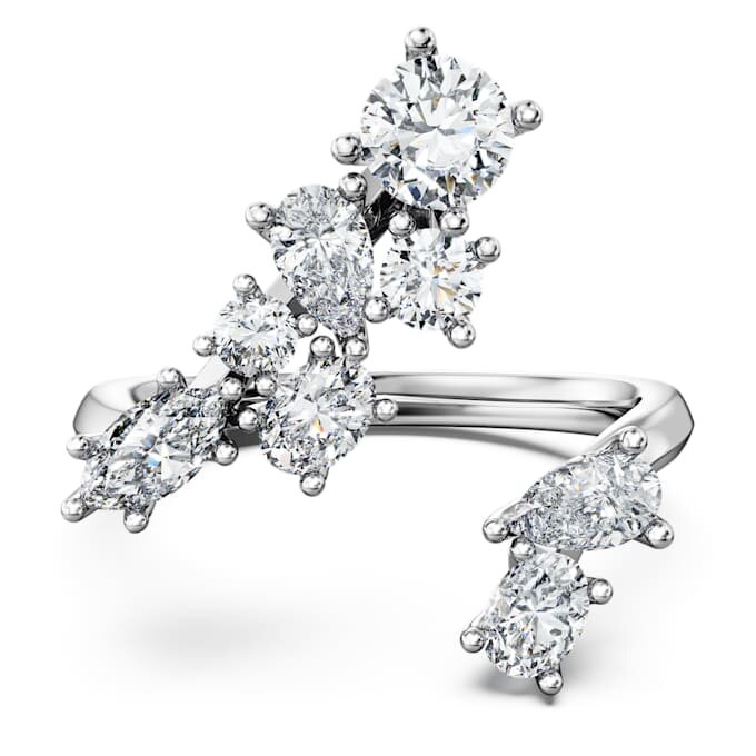 Galaxy-Bypass-Ring mit im Labor gezüchteten Diamanten, 1.25 Ct Tw, gemischte Formen, 14K Weissgold Galaxy-Bypass-Ring mit im Labor gezüchteten Diamanten, 1.25 Ct Tw, gemischte Formen, 14K Weissgold