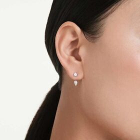 Galaxy-Ohrringe mit im Labor gezüchteten Diamanten, 0.82 Karat insgesamt, gemischte Schliffformen, Sterlingsilber