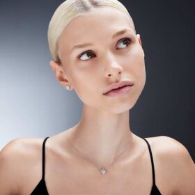 Galaxy-Ohrringe mit im Labor gezüchteten Diamanten, 2.1 Ct Tw, runde Form, 14K Weissgold