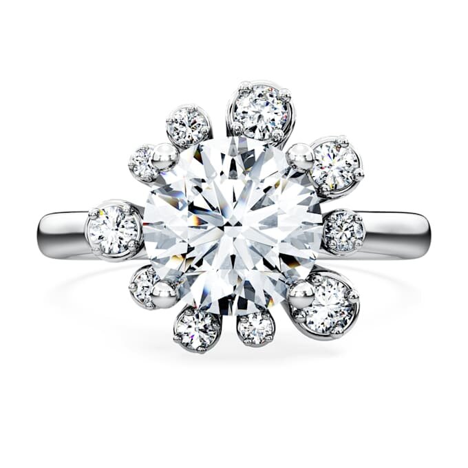 Galaxy-Ring mit im Labor gezüchteten Diamanten, 2 Karat insgesamt, runde Form, 14K Weissgold Galaxy-Ring mit im Labor gezüchteten Diamanten, 2 Karat insgesamt, runde Form, 14K Weissgold