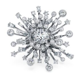 Galaxy-Ring mit im Labor gezüchteten Diamanten, 9.5 Ct Tw, gemischte Formen, 18K Weissgold