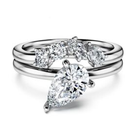 Galaxy-Ring-Set (2), im Labor gezüchtete Diamanten 1.4 Ct Tw, Birnenform, 14K Weissgold Galaxy-Ring-Set (2), im Labor gezüchtete Diamanten 1.4 Ct Tw, Birnenform, 14K Weissgold