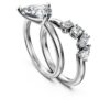 Galaxy-Ring-Set (2), im Labor gezüchtete Diamanten 1.4 Ct Tw, Birnenform, 14K Weissgold