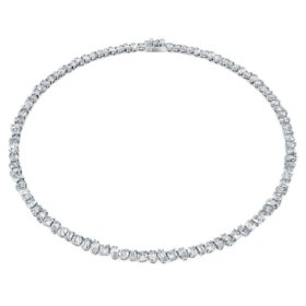 Galaxy-Tennis-Halskette, im Labor gezüchtete Diamanten, 47.27 Ct Tw, gemischte Schliffformen, 18K Weissgold Galaxy-Tennis-Halskette, im Labor gezüchtete Diamanten, 47.27 Ct Tw, gemischte Schliffformen, 18K Weissgold
