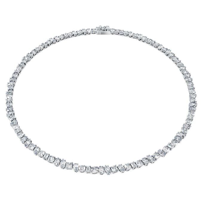 Galaxy-Tennis-Halskette, im Labor gezüchtete Diamanten, 47.27 Ct Tw, gemischte Schliffformen, 18K Weissgold Galaxy-Tennis-Halskette, im Labor gezüchtete Diamanten, 47.27 Ct Tw, gemischte Schliffformen, 18K Weissgold