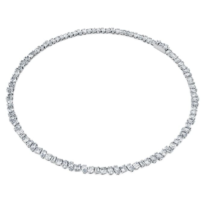 Galaxy-Tennis-Halskette, im Labor gezüchtete Diamanten, 47.27 Ct Tw, gemischte Schliffformen, 18K Weissgold Galaxy-Tennis-Halskette, im Labor gezüchtete Diamanten, 47.27 Ct Tw, gemischte Schliffformen, 18K Weissgold