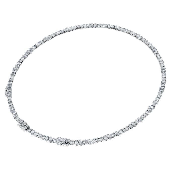 Galaxy-Tennis-Halskette, im Labor gezüchtete Diamanten, 47.27 Ct Tw, gemischte Schliffformen, 18K Weissgold Galaxy-Tennis-Halskette, im Labor gezüchtete Diamanten, 47.27 Ct Tw, gemischte Schliffformen, 18K Weissgold