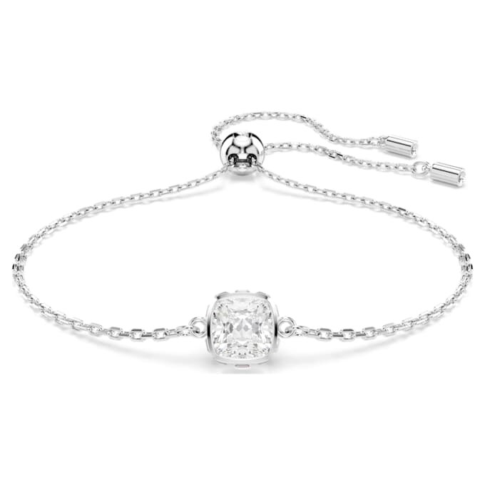 Geburtsstein-Armband mit quadratischem Schliff, April, weiss, rhodiniert Geburtsstein-Armband mit quadratischem Schliff, April, weiss, rhodiniert