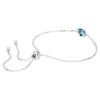 Geburtsstein-Armband mit quadratischem Schliff, Dezember, Blau, rhodiniert Geburtsstein-Armband mit quadratischem Schliff, Dezember, Blau, rhodiniert