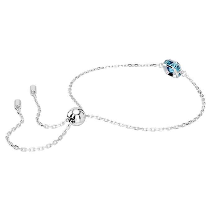 Geburtsstein-Armband mit quadratischem Schliff, Dezember, Blau, rhodiniert Geburtsstein-Armband mit quadratischem Schliff, Dezember, Blau, rhodiniert