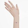 Geburtsstein-Armband mit quadratischem Schliff, Februar, violett, rhodiniert
