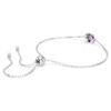 Geburtsstein-Armband mit quadratischem Schliff, Februar, violett, rhodiniert