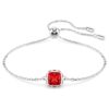 Geburtsstein-Armband mit quadratischem Schliff, Juli, rot, rhodiniert Geburtsstein-Armband mit quadratischem Schliff, Juli, rot, rhodiniert