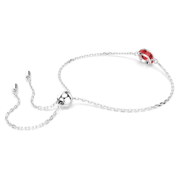 Geburtsstein-Armband mit quadratischem Schliff, Juli, rot, rhodiniert Geburtsstein-Armband mit quadratischem Schliff, Juli, rot, rhodiniert