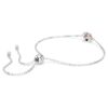 Geburtsstein-Armband mit quadratischem Schliff, Juni, rosa, rhodiniert Geburtsstein-Armband mit quadratischem Schliff, Juni, rosa, rhodiniert