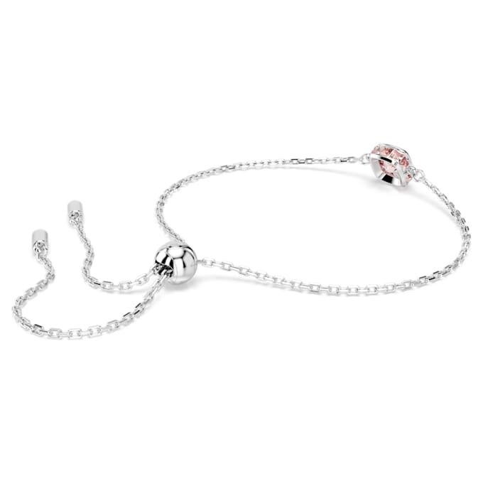Geburtsstein-Armband mit quadratischem Schliff, Juni, rosa, rhodiniert Geburtsstein-Armband mit quadratischem Schliff, Juni, rosa, rhodiniert