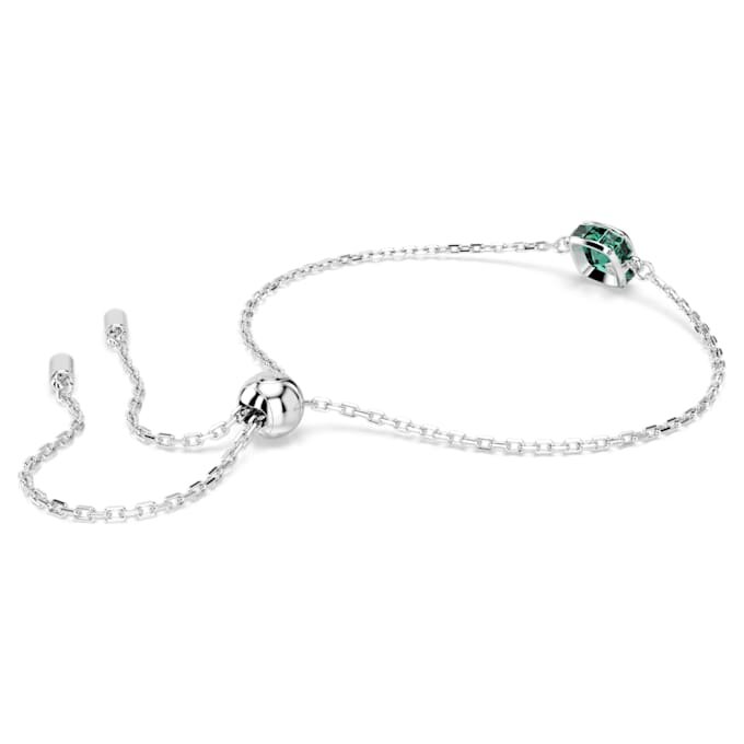 Geburtsstein-Armband mit quadratischem Schliff, Mai, grün, rhodiniert Geburtsstein-Armband mit quadratischem Schliff, Mai, grün, rhodiniert