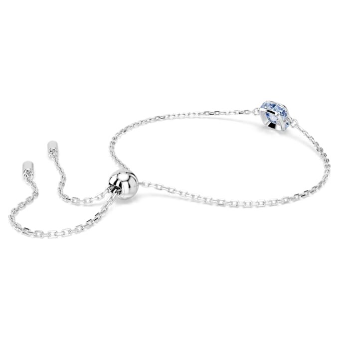 Geburtsstein-Armband mit quadratischem Schliff, März, blau, rhodiniert Geburtsstein-Armband mit quadratischem Schliff, März, blau, rhodiniert