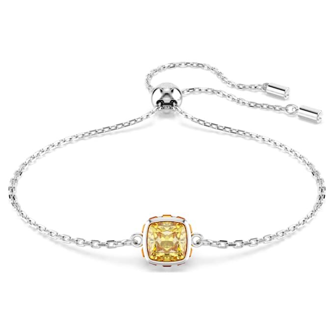 Geburtsstein-Armband mit quadratischem Schliff, November, gelb, rhodiniert Geburtsstein-Armband mit quadratischem Schliff, November, gelb, rhodiniert