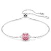 Geburtsstein-Armband mit quadratischem Schliff, Oktober, rosa, rhodiniert Geburtsstein-Armband mit quadratischem Schliff, Oktober, rosa, rhodiniert