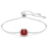 Geburtsstein-Armband, quadratischer Schliff, Januar, rot, rhodiniert Geburtsstein-Armband, quadratischer Schliff, Januar, rot, rhodiniert
