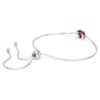 Geburtsstein-Armband, quadratischer Schliff, Januar, rot, rhodiniert Geburtsstein-Armband, quadratischer Schliff, Januar, rot, rhodiniert