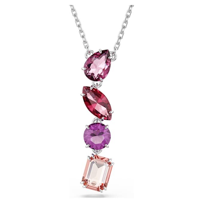 Gema-Anhänger mit gemischten Schliffen, rosa, rhodiniert Gema-Anhänger mit gemischten Schliffen, rosa, rhodiniert