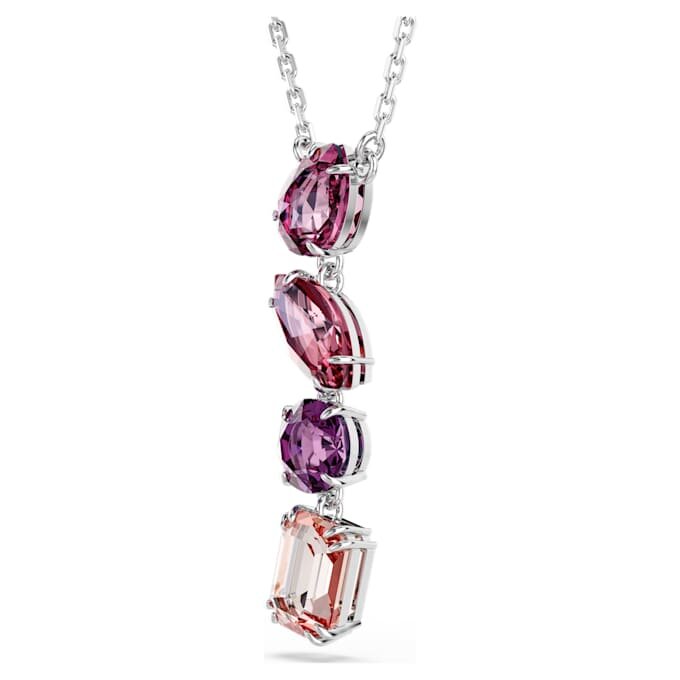 Gema-Anhänger mit gemischten Schliffen, rosa, rhodiniert Gema-Anhänger mit gemischten Schliffen, rosa, rhodiniert