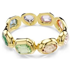 Gema-Armband mit übergrossen Kristallen, gemischte Schliffe, mehrfarbig, goldfarben plattiert